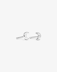 Crescent Moon Stud Earrings in Sterling Silver