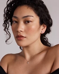 0.60 Carat TW Round Brilliant Laboratory-Grown Diamond Solitaire Stud Earrings in 10kt White Gold