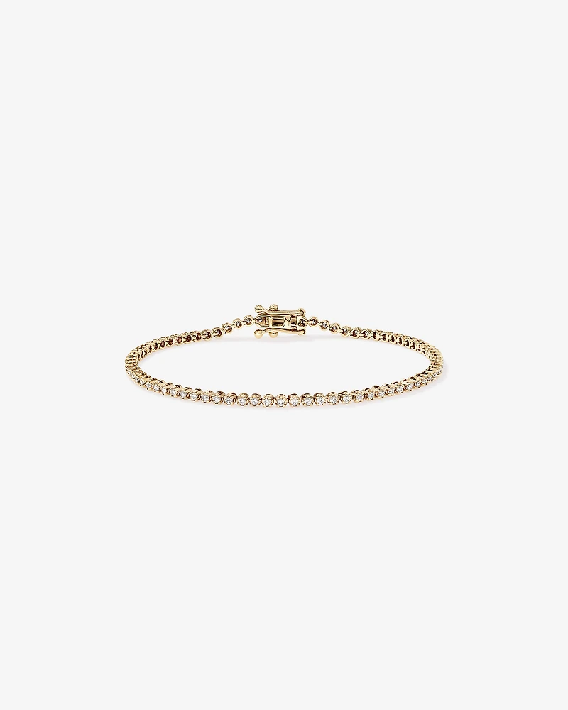 0.90 Carat TW Laboratory-Grown Diamond Tennis Bracelet in 10kt Yellow Gold