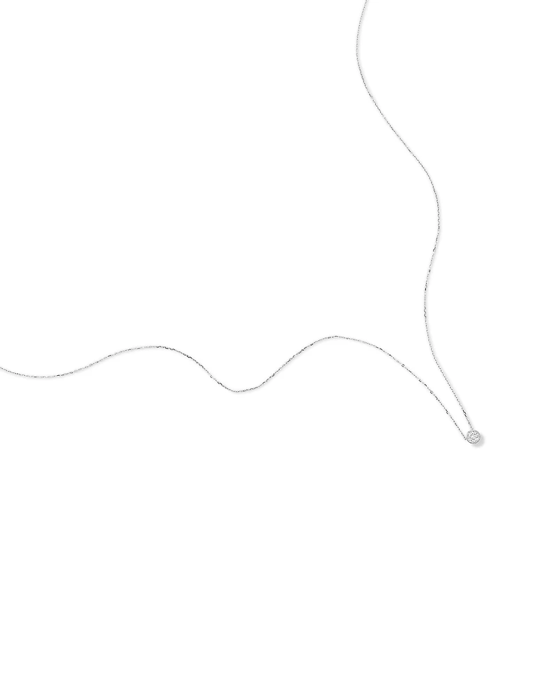 Pendentif rond TW à lunette brillante de 0,25 carat en or blanc 18 carats