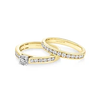 Bridal Set with 1.00 Carat TW of Diamonds in 14kt Yellow & White Gold