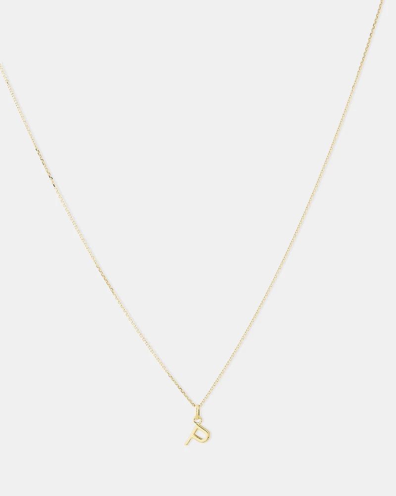 Pendentif « P » en or jaune 10 K