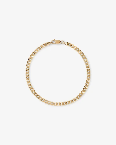 17cm (7.5") 3.75mm Flat Beveled Curb Bracelet in 10kt Yellow Gold