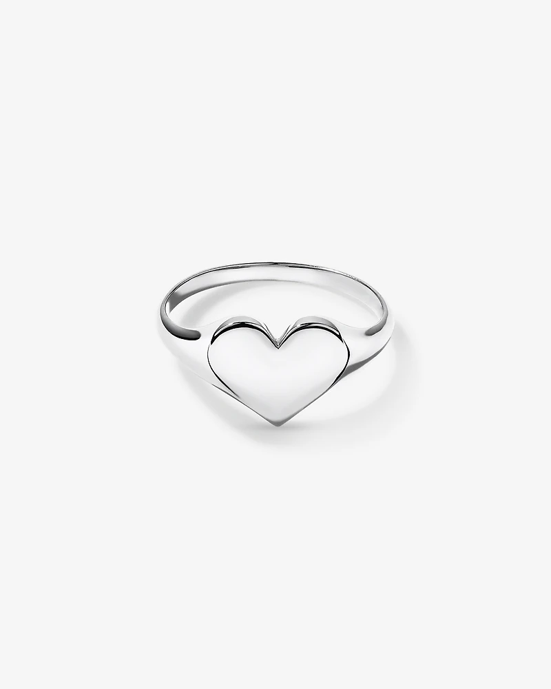 Heart Signet Ring in Sterling Silver