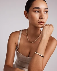 42.5cm Hollow Oval Paperclip Chain in 10kt Yellow Gold