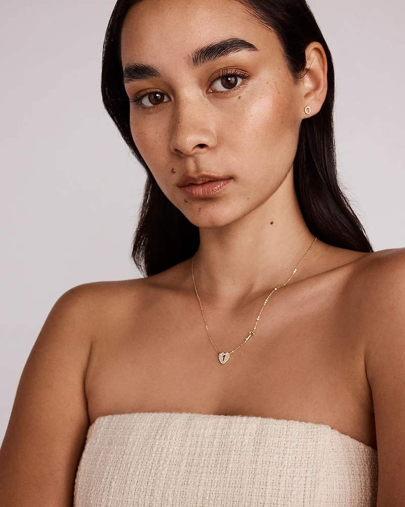 Cubic Zirconia Open Circle Stud Earrings in 10kt Yellow Gold