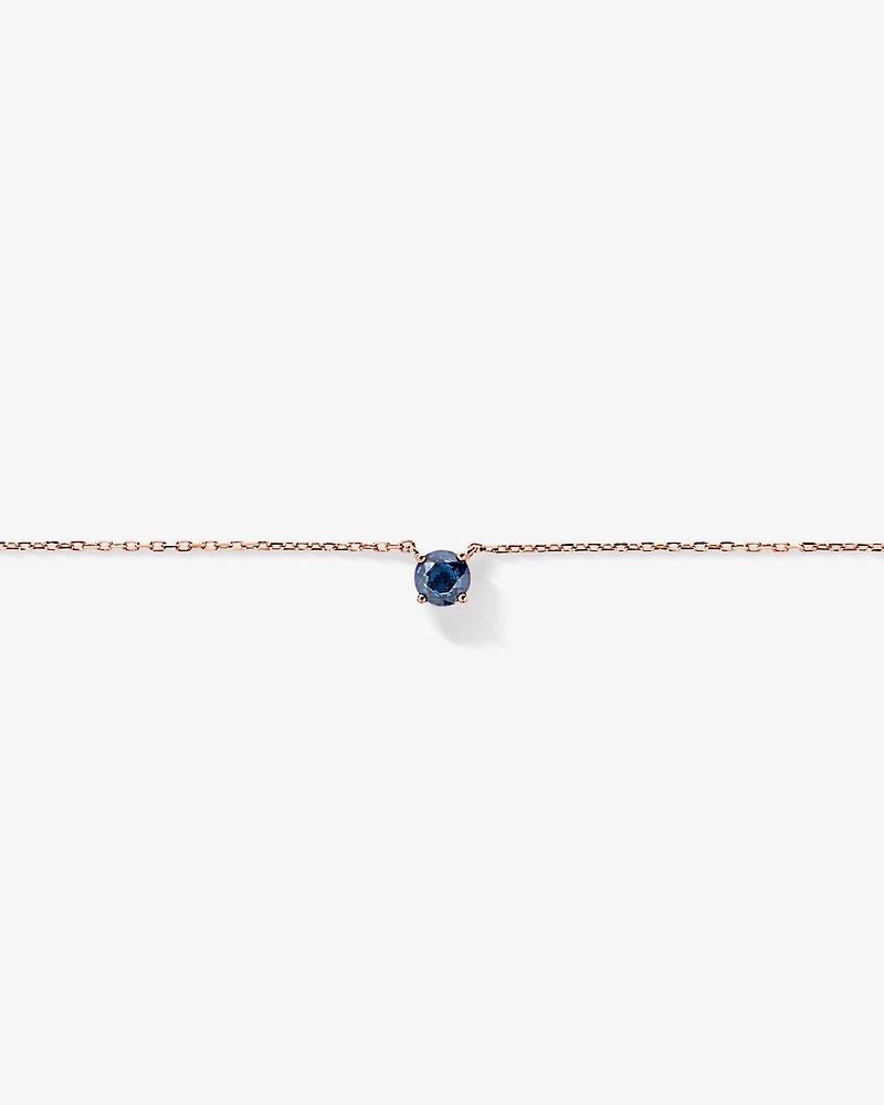 Australian Sapphire Round Cut Necklace in 10kt Rose Gold