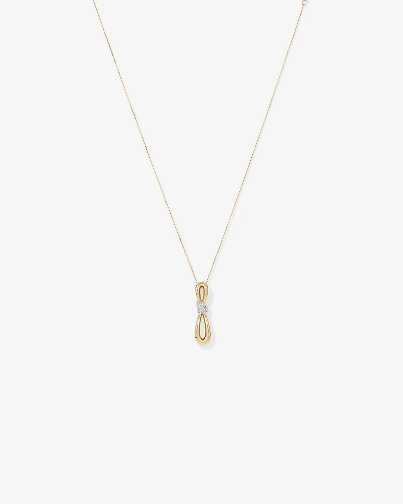 0.17 Carat TW Diamond Knot Pendant in 10kt Yellow Gold