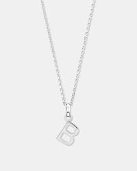 "B" Initial Pendant in Sterling Silver