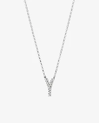 Y Initial Necklace with 0.10 Carat TW of Diamonds in 10kt White Gold