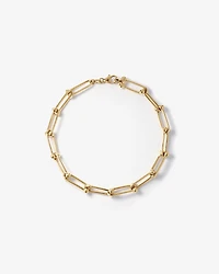 Ball and Oval Link Bracelet in 10kt Yellow Gold