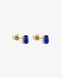 Oval Sapphire Stud Earrings in 10kt Yellow Gold