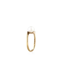 Twist Ring with Cultured Freshwater Pearl in 10kt Yellow Gold