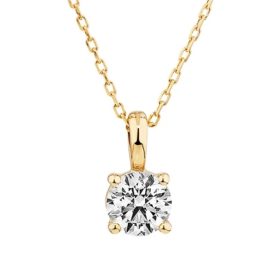 0.50 Carat TW Diamond Solitaire Pendant in 18kt Yellow Gold