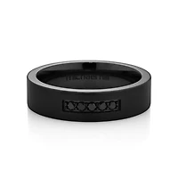 6mm Black Titanium Ring with Enhanced Black Diamonds