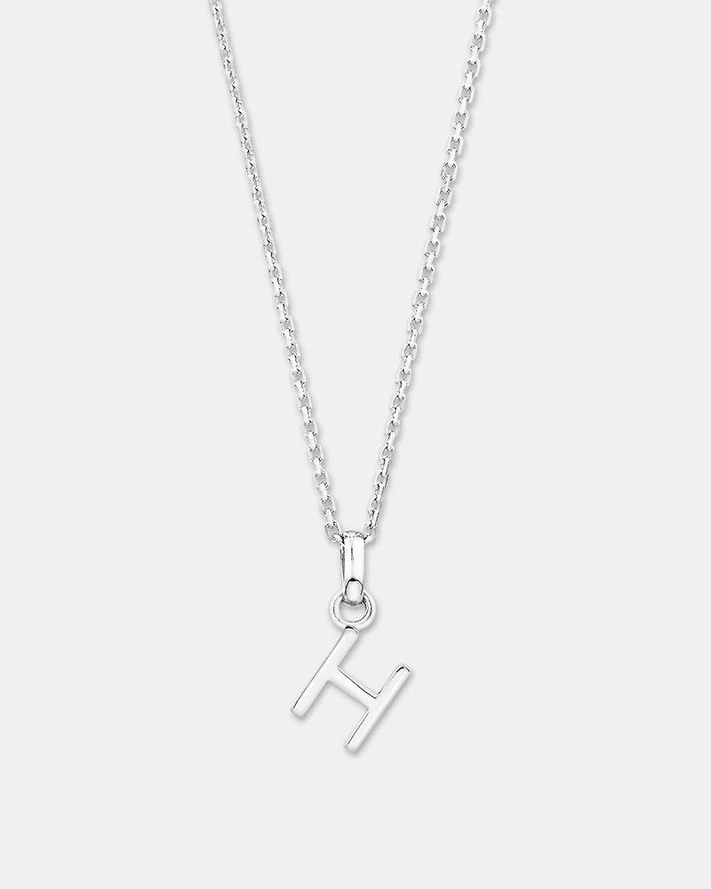 "H" Initial Pendant in Sterling Silver