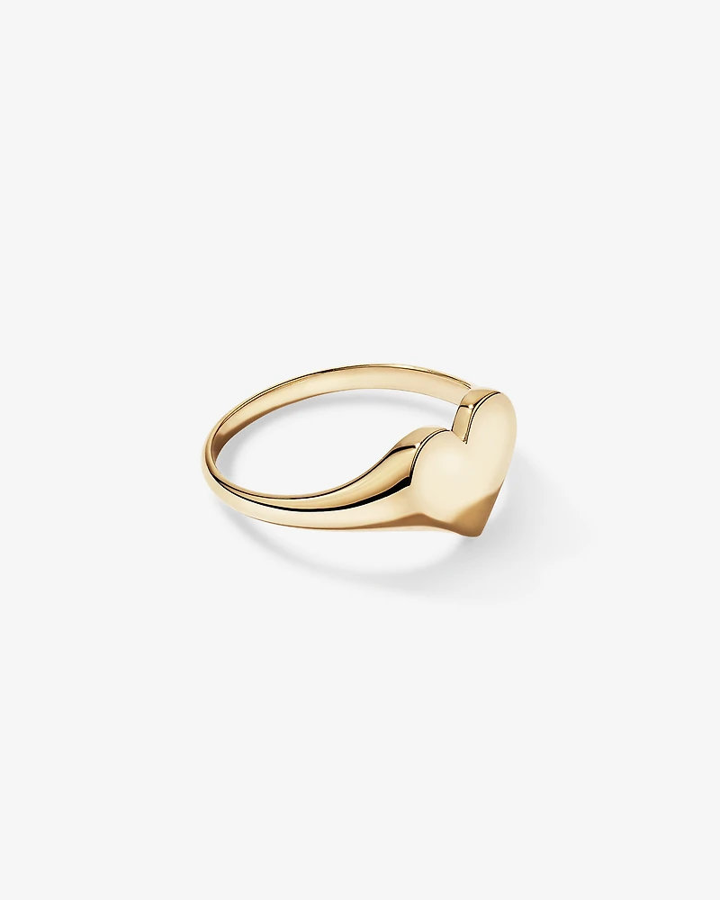 Heart Signet Ring in 10kt Yellow Gold
