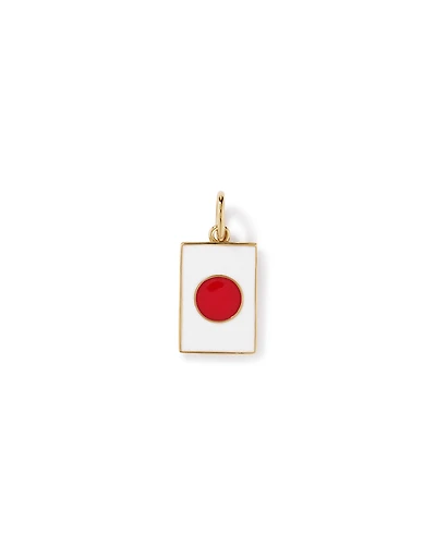 Japan Flag Pendant in 18Kt Vermeil