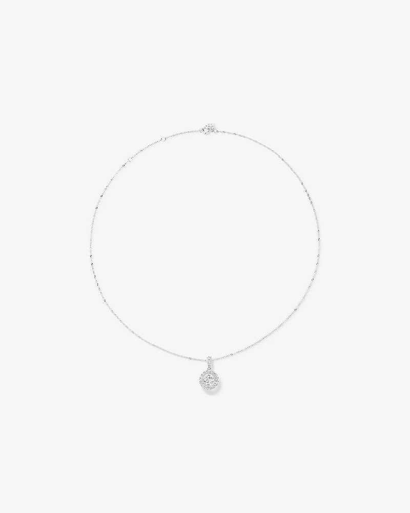 Lume Lab Round Pendant with 1.50 Carat TW of Laboratory-Grown Diamonds in 10kt White Gold