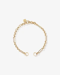 18cm (7") Paperclip 7 and 1 Alternating Open Pendant Bracelet in 10kt Yellow Gold