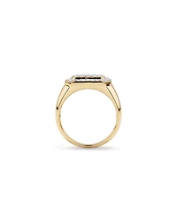 1.00 Carat TW Round Brilliant Diamond Pave Men's Signet Ring in 10kt Yellow Gold