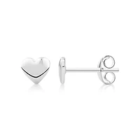 Heart Stud Earrings in Sterling Silver