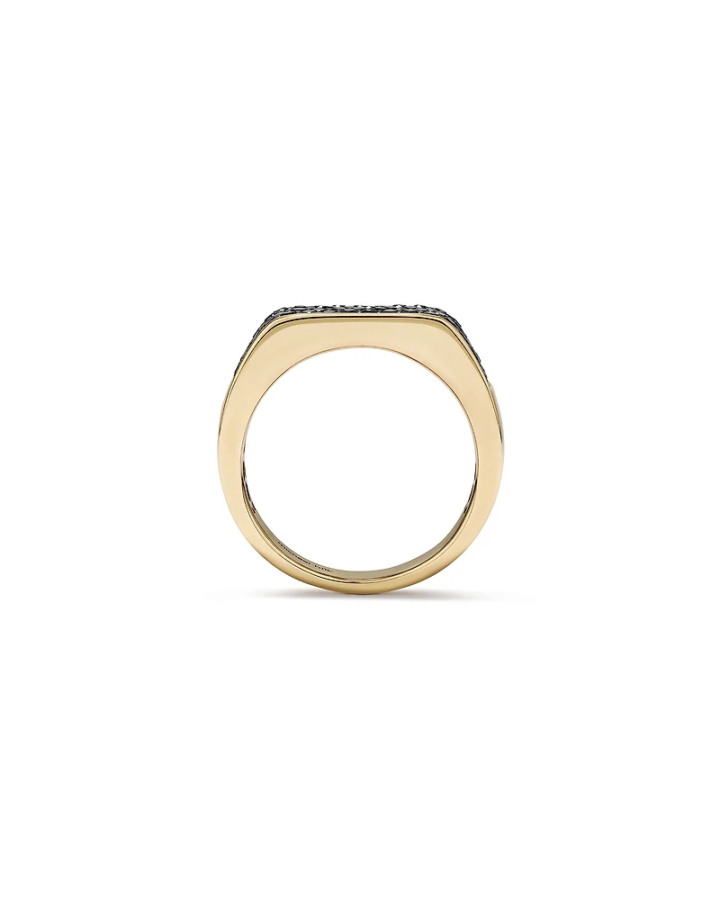 Men’s Ring with 0.95 Carat TW of Enhanced Black Diamonds in 10kt Yellow Gold