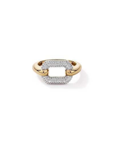 Luxe Links Ring with Cubic Zirconia in 18kt Vermeil