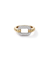 Luxe Links Ring with Cubic Zirconia in 18kt Vermeil