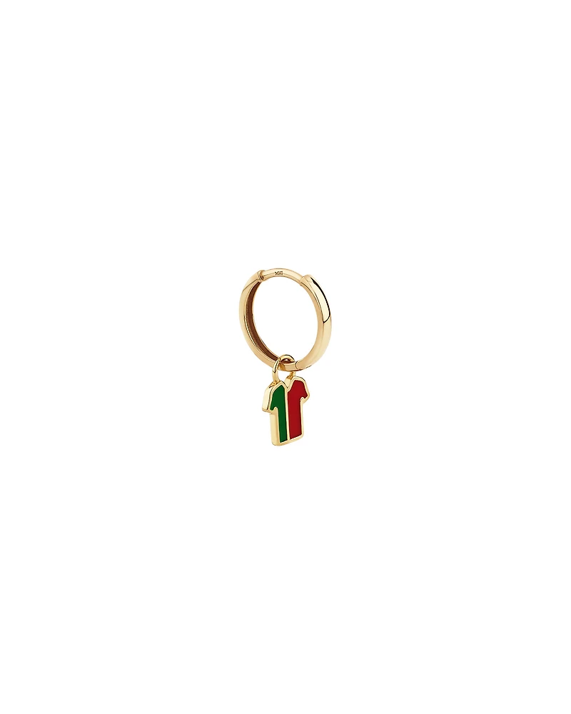 Portugal Jersey Earring Charm in 18Kt Vermeil