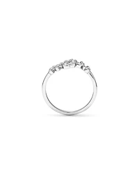 Cubic Zirconia Open Bypass Vine Ring in Sterling Silver
