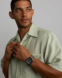 Solar Powered Men's Watch Black Tone Stainless Steel