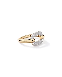 Anneau Luxe Links avec zirconie cubique en Vermeil 18 kt