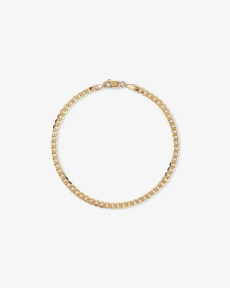 23cm (8.5") 3.75mm Flat Beveled Curb Bracelet in 10kt Yellow Gold