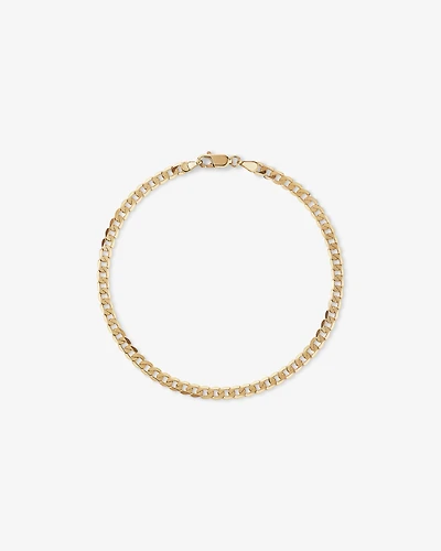 23cm (8.5") 3.75mm Flat Beveled Curb Bracelet in 10kt Yellow Gold