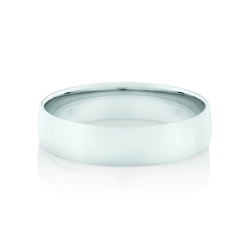 5mm Lite Half Round Wedding Band in 10kt White Gold