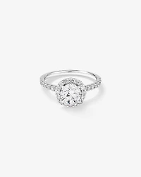 1.79 Carat TW Round Brilliant Laboratory-Grown Diamond Halo Engagemet Ring 14kt White Gold
