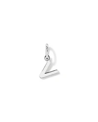 Letter V Initial Pendant in Sterling Silver