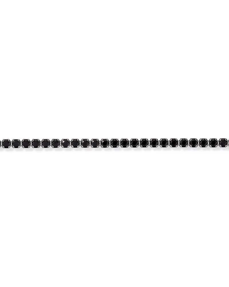 Black Spinel Tennis Bracelet in Sterling Silver