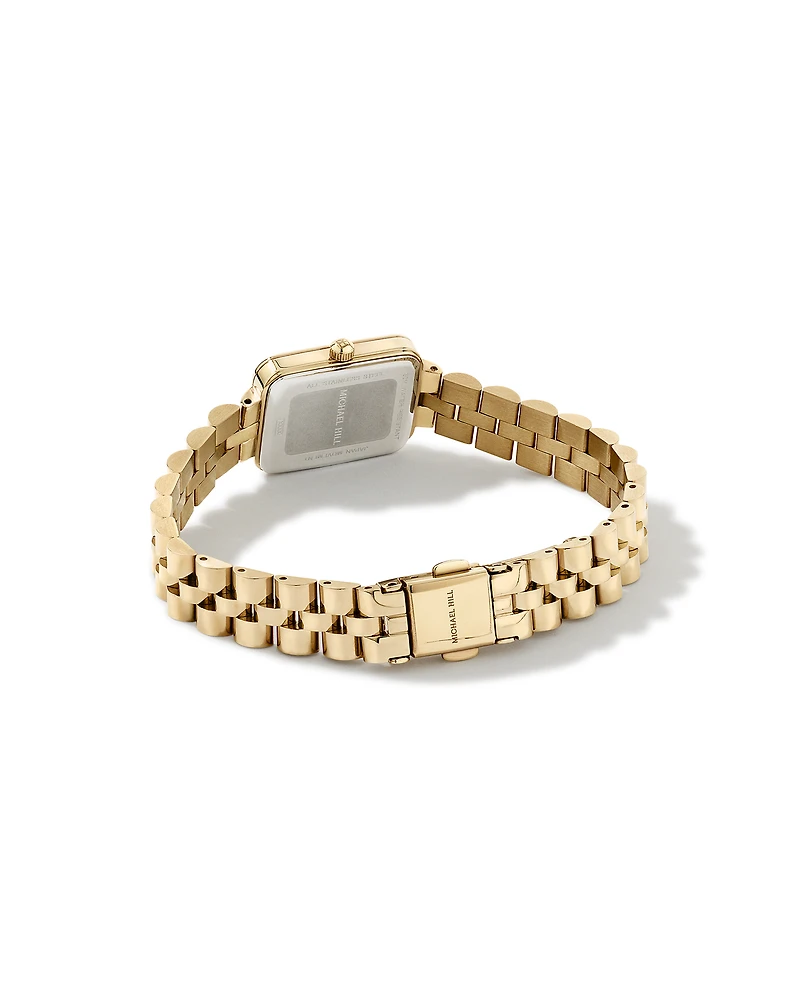 Montre féminine 0,20 carat TW à lunette diamant en acier inoxydable couleur or