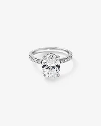 3.50 Carat TW Oval Cut Laboratory-Grown Diamond Engagement Ring in 18kt White Gold