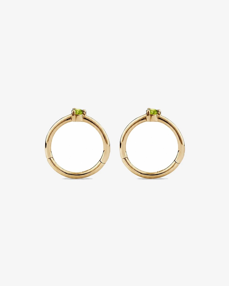 10mm Peridot Accent Sleepers in 10kt Yellow Gold