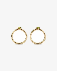 10mm Peridot Accent Sleepers in 10kt Yellow Gold