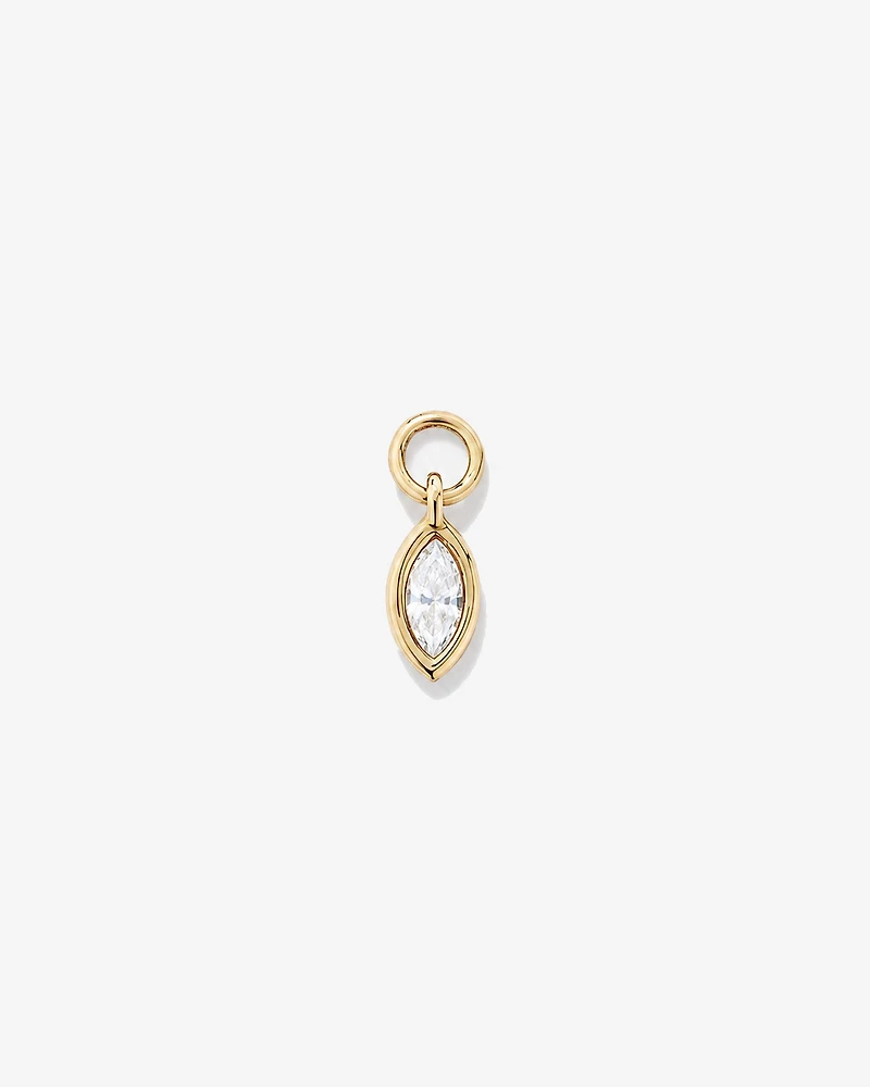 Breloque d'oreille Saphir blanc en or jaune 10 ct