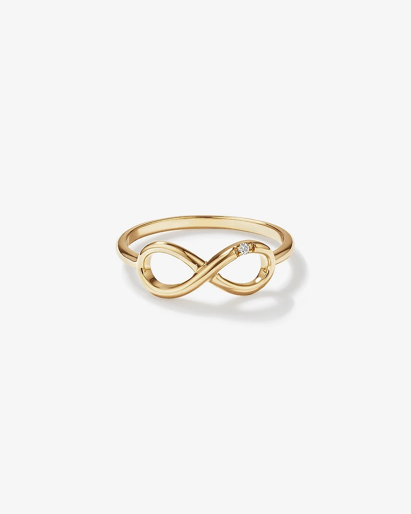 Diamond Accent Infinity Ring in 10kt Yellow Gold
