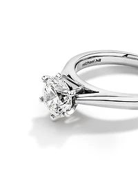 Certified Solitaire Engagement Ring with a Carat TW Diamond in 14kt White Gold