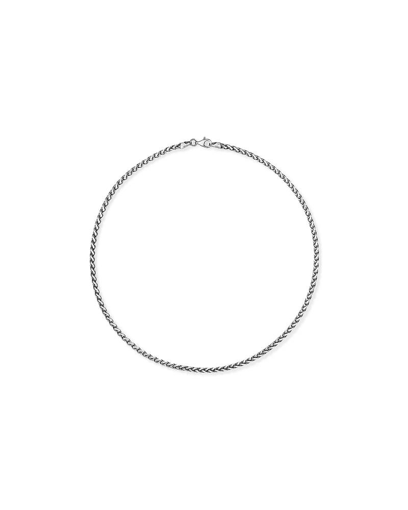 55cm (21.6") 4.1xmm Width Wheat Chain Necklace in Oxidised Sterling Silver