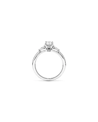0.77 Carat TW Oval & Marquise Cut Three Stone Engagement Ring in 18kt White Gold