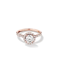 1.79 Carat TW Round Brilliant Laboratory-Grown Diamond Halo Engagemet Ring in 14kt Rose Gold