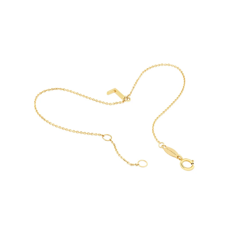 Collier à pendentif initiale L en or jaune 10 K